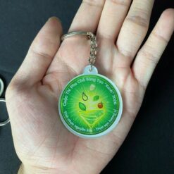 Móc khóa hình tròn cuộc thi pha chế sáng tạo xanh