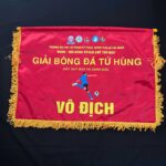 Cờ lưu niệm giải bóng đá hình chữ nhật 60x40cm