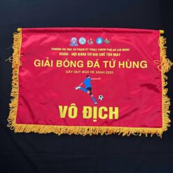Cờ lưu niệm giải bóng đá hình chữ nhật 60x40cm