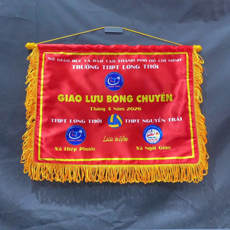 Cờ lưu niệm hình chữ nhật giao lưu bóng chuyền