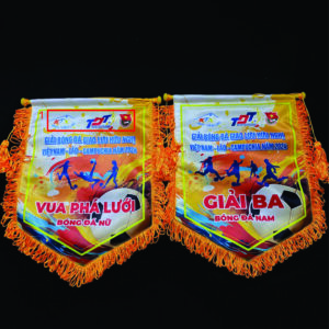 Nội dung trên đỉnh của lá cờ thường là logo
