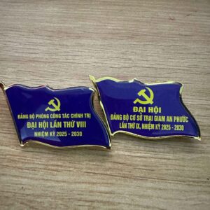 Huy hiệu kim loại đại hội phủ keo