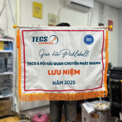 Cờ lưu niệm treo tường hình chữ nhật thiết kế theo yêu cầu