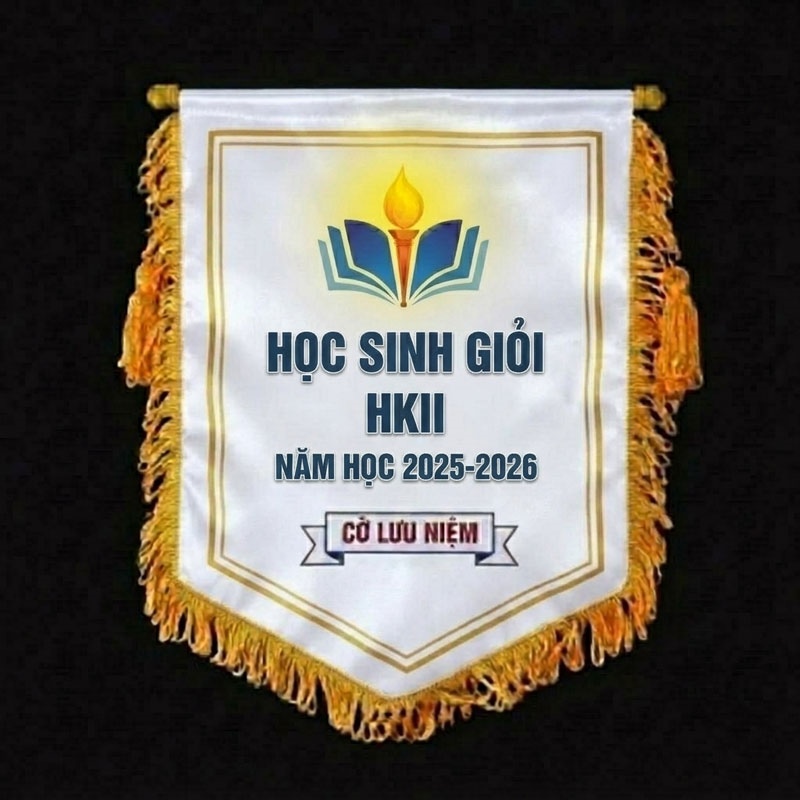 Cờ lưu niệm học sinh giỏi thiết kế theo yêu cầu