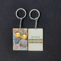 Móc khóa in hình cá nhận và số điện thoại