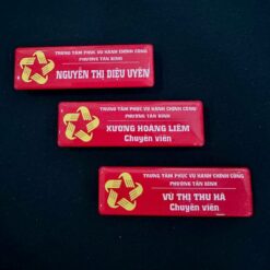 Bảng tên kim loại đổ keo trung tâm phục vụ hành chính công