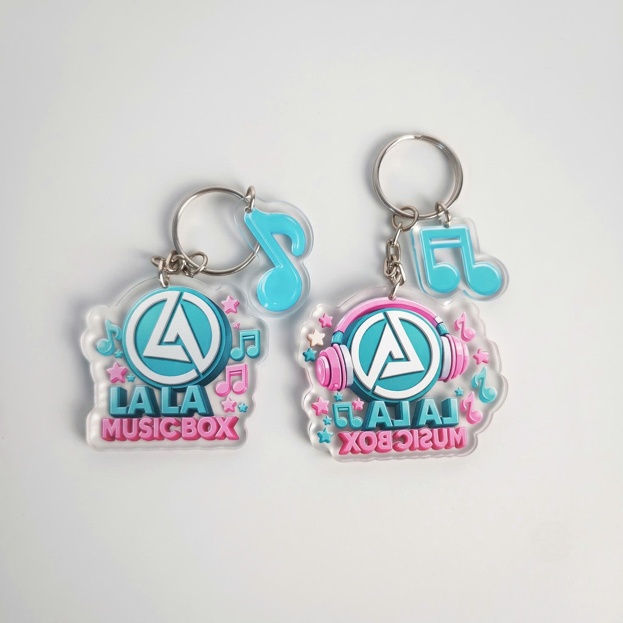 Móc khóa 2 charm in uv 2 mặt
